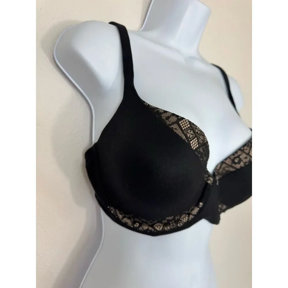 Victoria’s Secret Body by Victoria Demi Bra 34DDD Black Lace - Picture 2 of 8